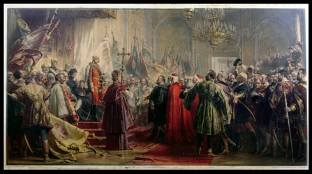 Kaiser Franz Joseph I. (1830-1916) und Kaiserin Elisabeth (1837-98) in Budapest, 8. Juli 1896